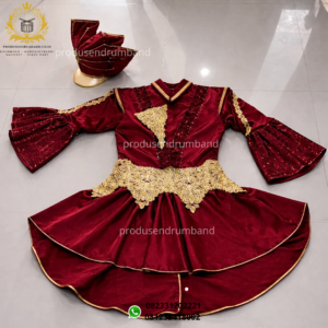 Baju Mayoret Warna Merah Kombinasi Gold