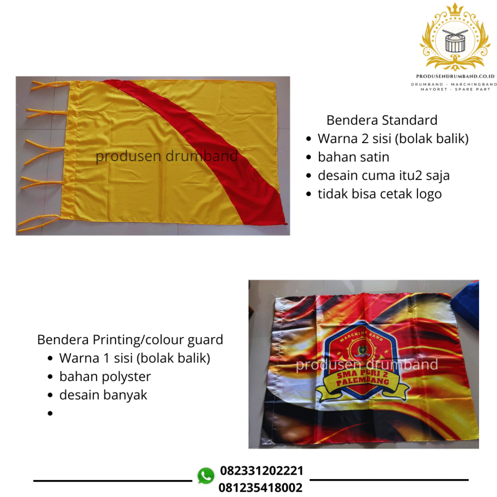 Bendera Drumband Colour Guard vs Standardnya