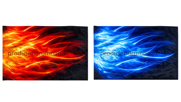 Bendera Drumband Motif Api