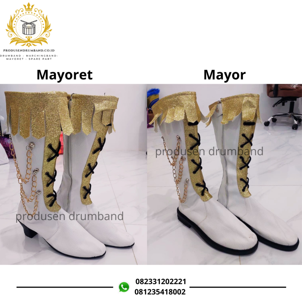 Jual Sepatu Mayor Mayoret Akmil Akpol Putih Aksen Emas