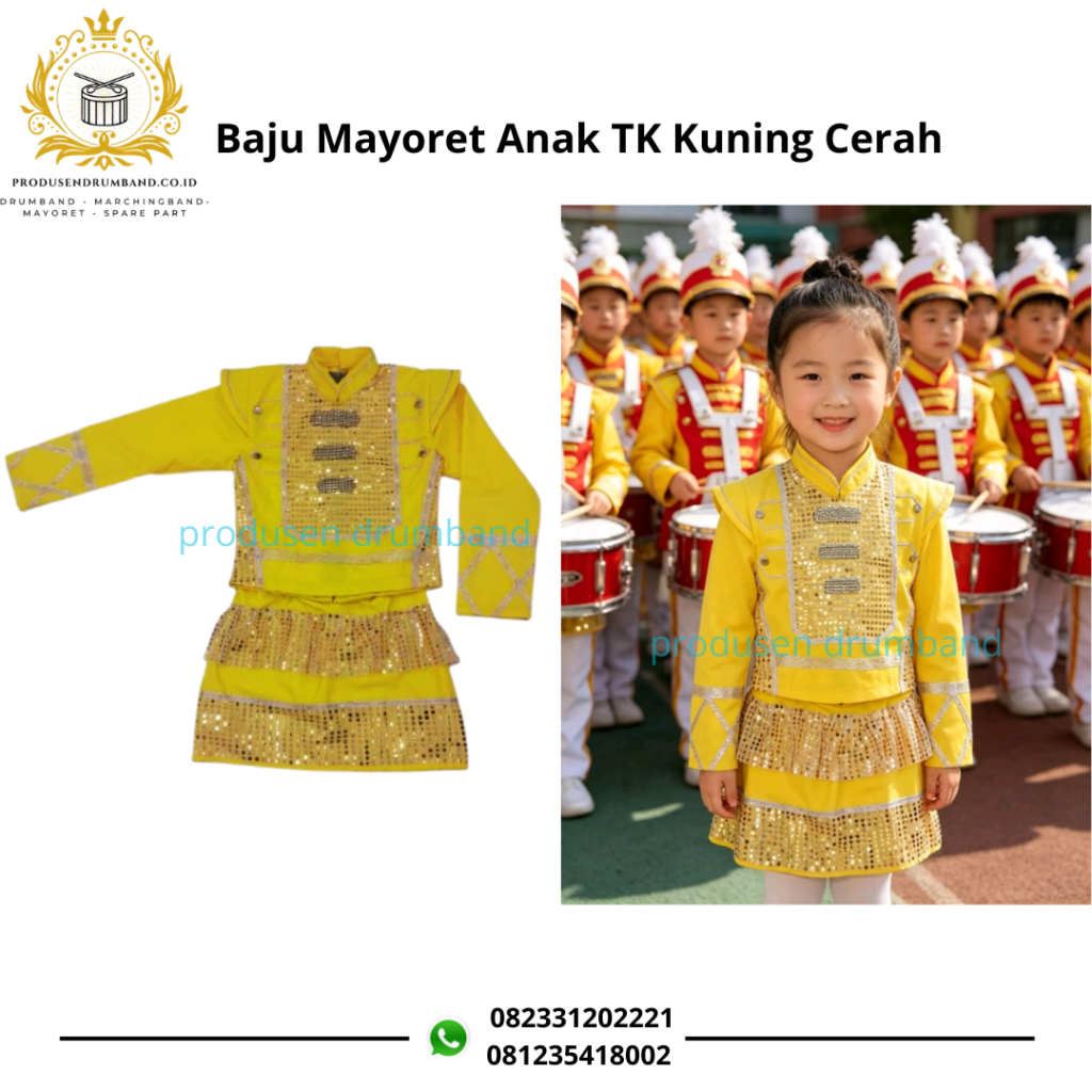 Baju Mayoret Anak TK Kuning Cerah, Si Kecil Makin Gemes!