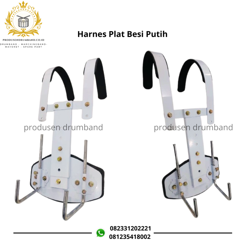 Jual Harnes Plat Besi Putih untuk Drumband, Simple tapi Tetap Kece