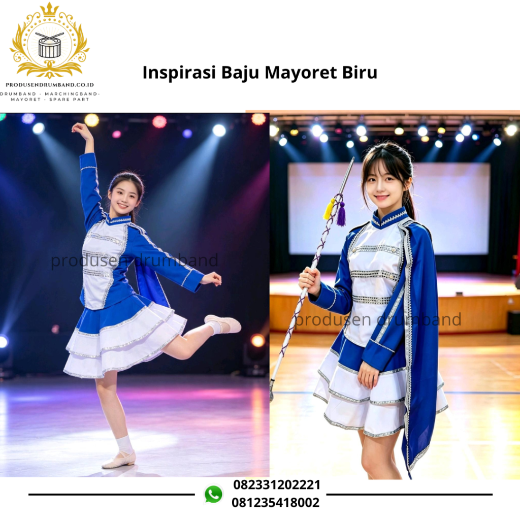 Inspirasi Baju Mayoret Biru yang Simple, Stylish dan Bikin Makin Pede