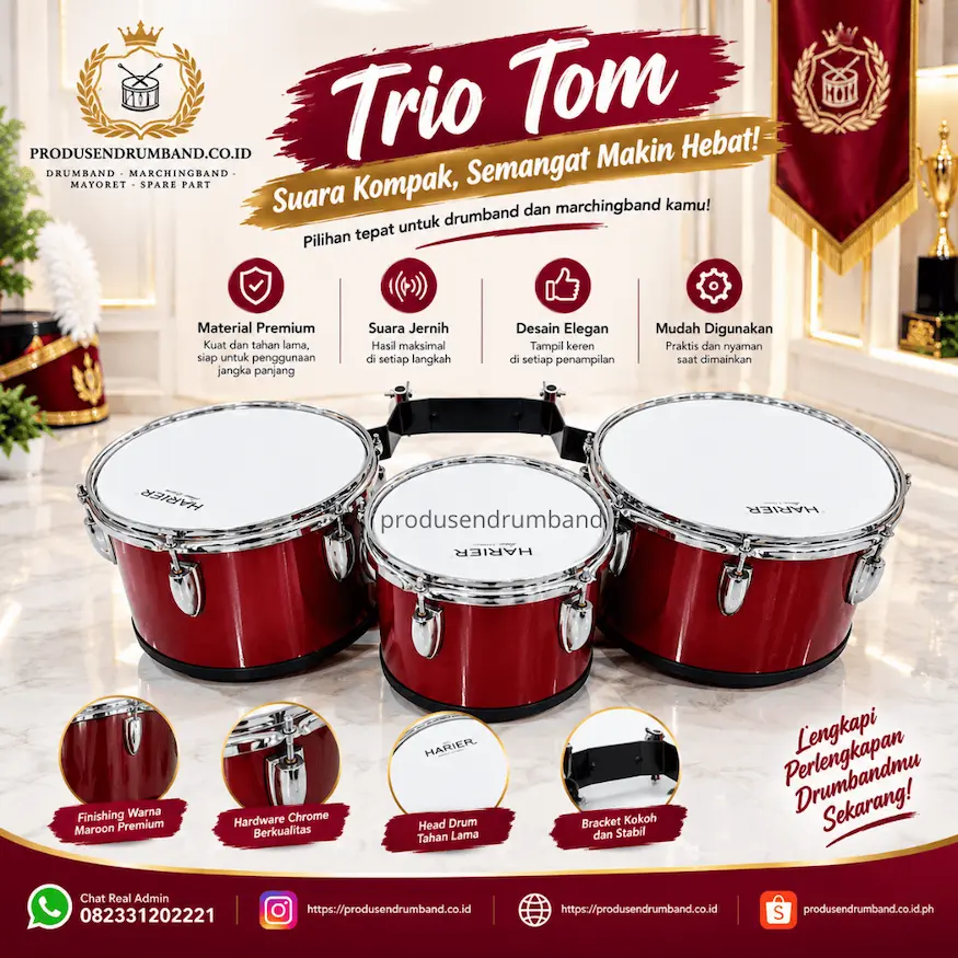 Trio Tom Harrier Putih: Alat Drumband yang Bikin Penampilan Kece
