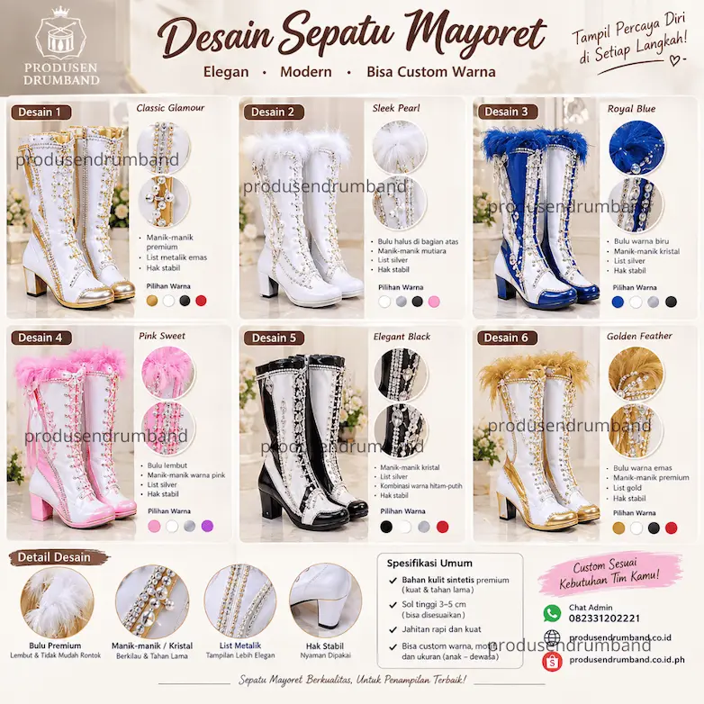 Desain Sepatu Mayoret Modern, Stylish dan Bikin Makin Pede