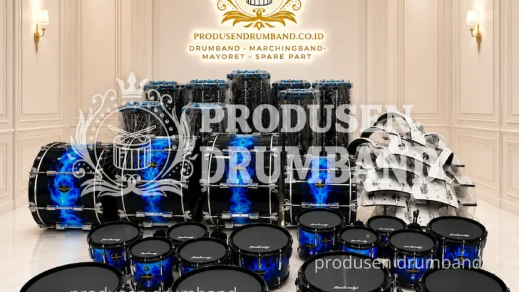 Motif Marchingband Api Biru