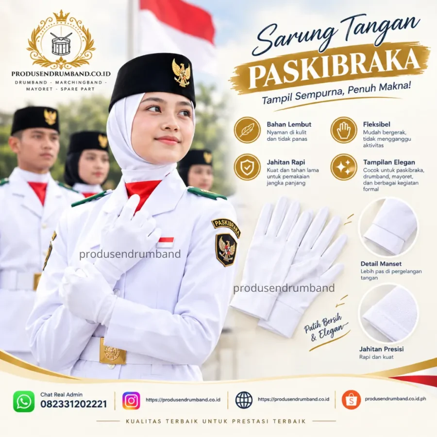 Sarung Tangan Putih untuk Paskib DLL, Simpel Tapi Bikin Makin Rapi