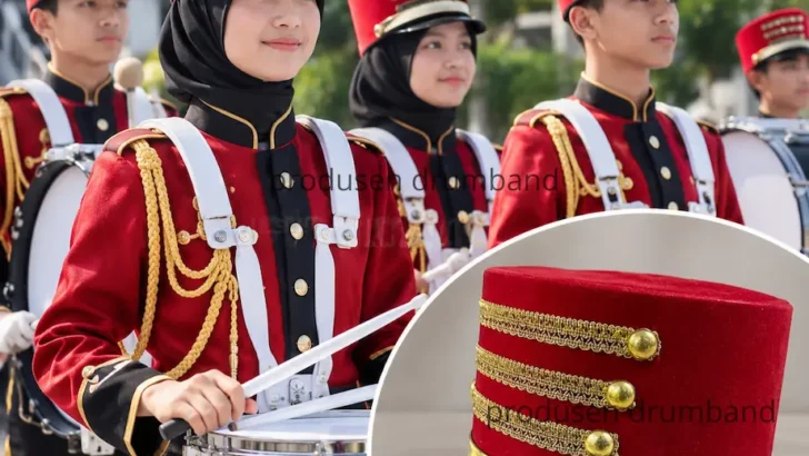 Topi Drumband Bahan Bludru