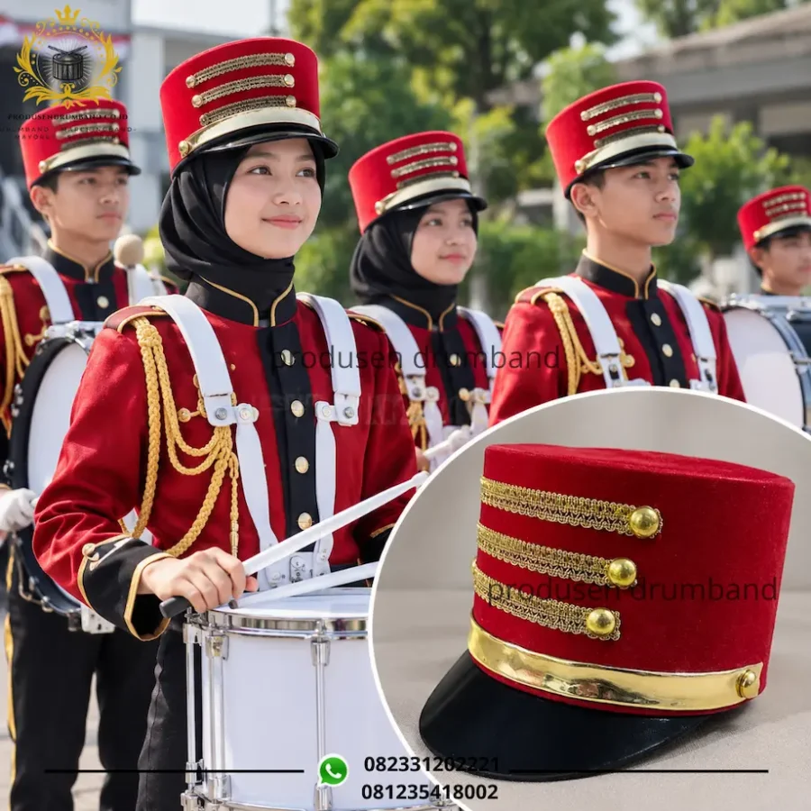 Topi Drumband Bahan Bludru, Penampilan Pasukan Makin Elegan!